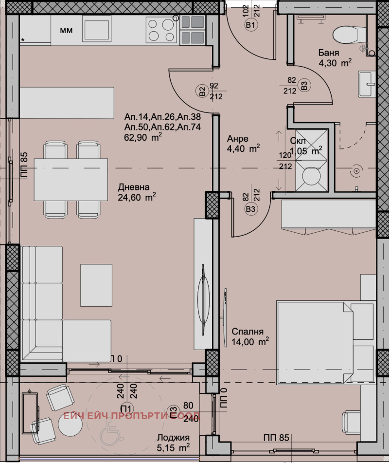 Zu verkaufen  1 Schlafzimmer Plowdiw , Zapaden , 73 qm | 32284716 - Bild [4]