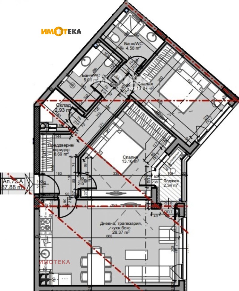 Satılık  2 yatak odası Sofia , Mladost 4 , 102 metrekare | 41455088