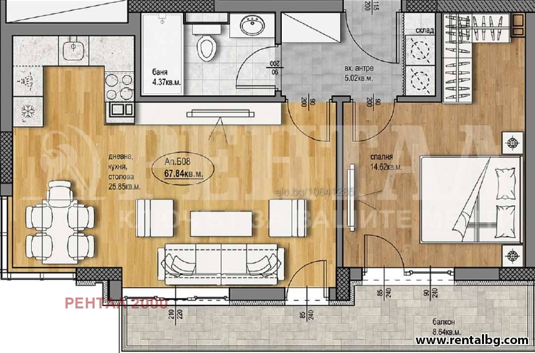 Продава 2-СТАЕН, гр. Пловдив, Христо Смирненски, снимка 9 - Апартаменти - 53227480