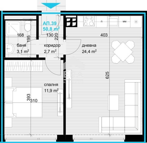 Продаја  1 спаваћа соба Варна , Аспарухово , 50 м2 | 99141402 - слика [14]