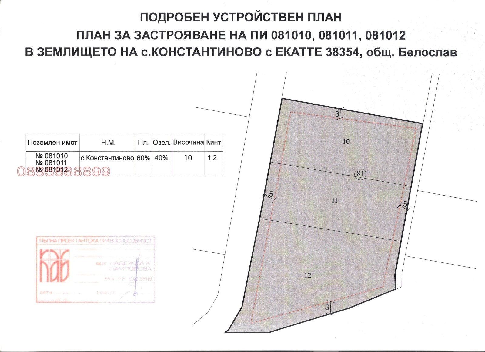 Продава ПАРЦЕЛ, гр. Варна, с. Константиново, снимка 6 - Парцели - 54597645