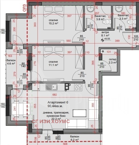 Eladó  2 hálószobás Stara Zagora , Centar , 116 négyzetméter | 44485659 - kép [2]