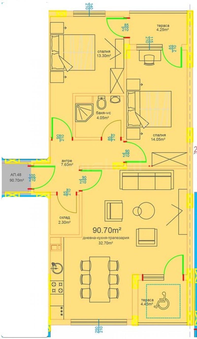 Продава 3-СТАЕН, гр. Бургас, област Бургас, снимка 2 - Апартаменти - 53133915
