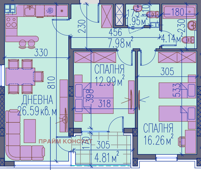 Продава  3-стаен град Пловдив , Тракия , 107 кв.м | 50205881