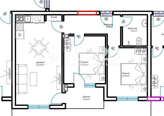 De vânzare  2 dormitoare Varna , m-t Pcielina , 89 mp | 60553095 - imagine [7]