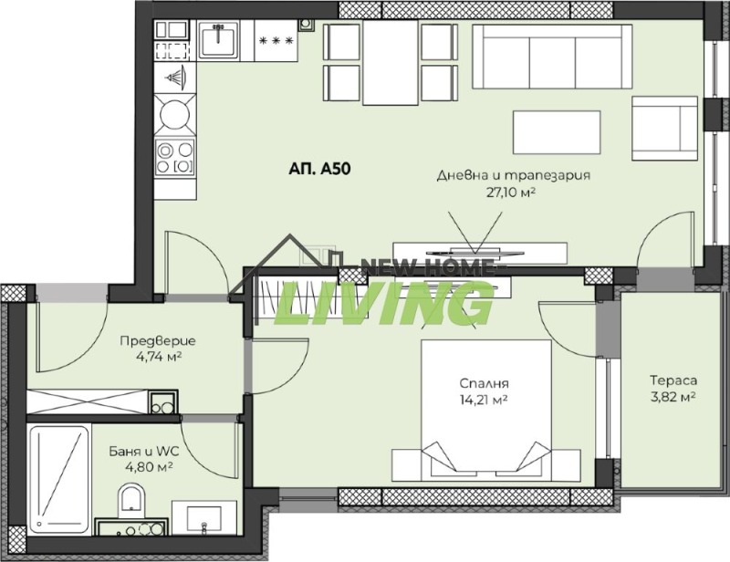 Продава 2-СТАЕН, гр. Пловдив, Христо Смирненски, снимка 2 - Апартаменти - 53380618
