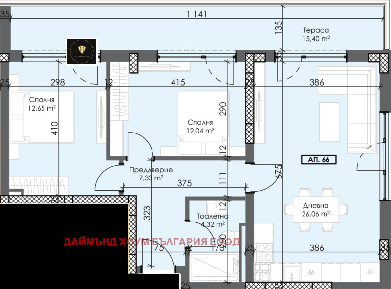 Eladó  2 hálószobás Plovdiv , Trakija , 109 négyzetméter | 23848818 - kép [2]