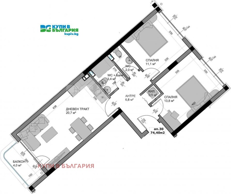 Na sprzedaż  2 sypialnie Warna , Wladislaw Warnenczik 1 , 86 mkw | 64672649 - obraz [3]