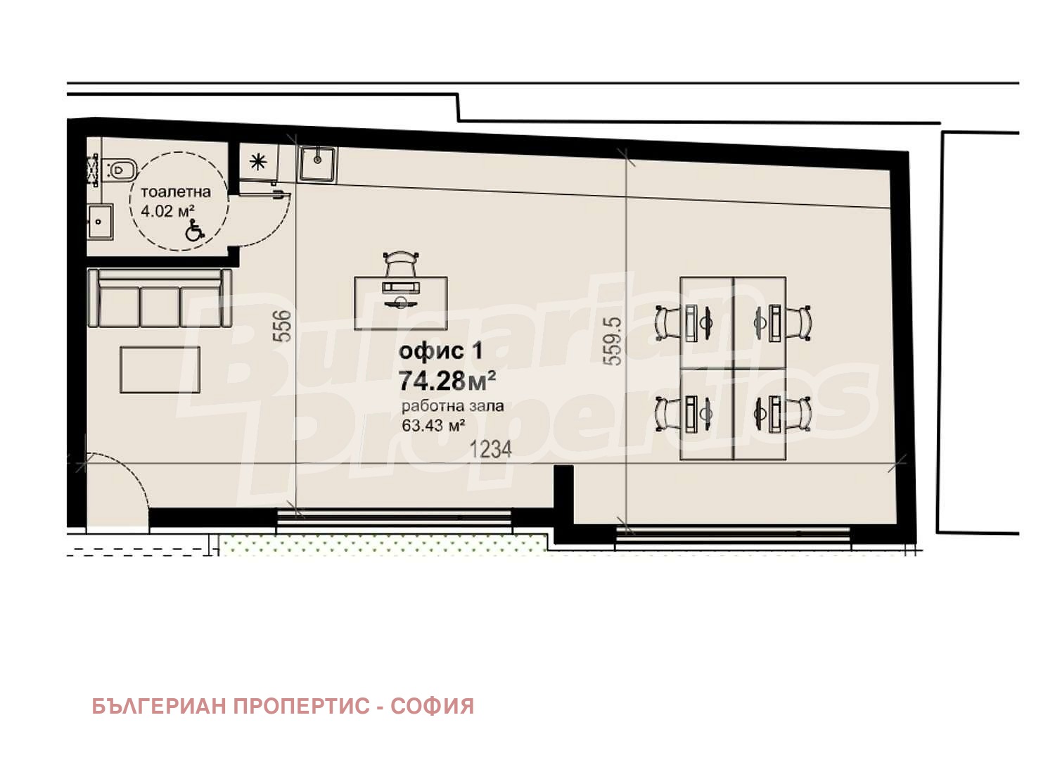 Продава ОФИС, гр. София, Зона Б-5, снимка 2 - Офиси - 53705446