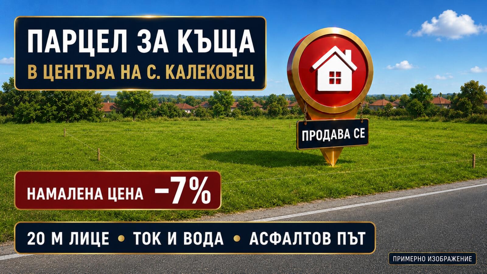 Продава ПАРЦЕЛ, с. Калековец, област Пловдив