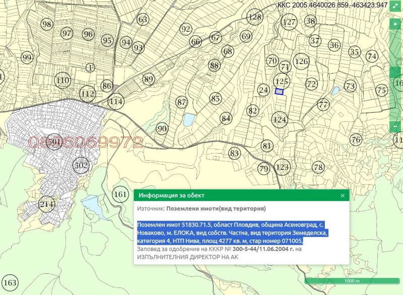 Til salg  Jord region Plovdiv , Novakovo , 4.277 dka | 39215874 - billede [3]