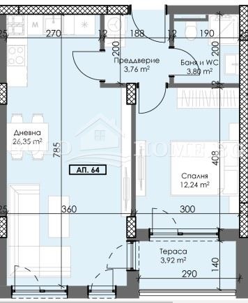 Till salu  1 sovrum Plovdiv , Trakija , 57 kvm | 13387688 - bild [9]