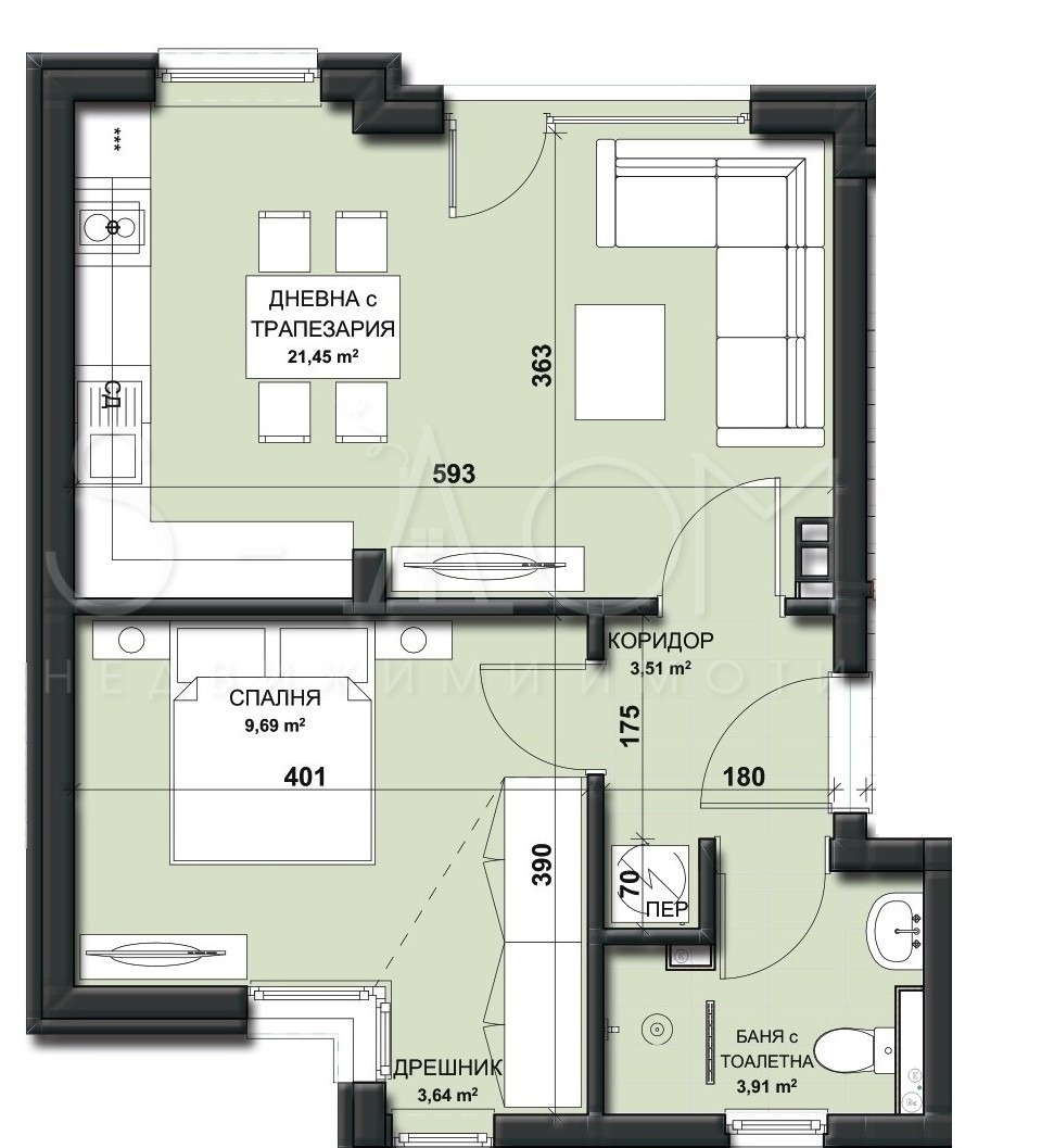 Продава 2-СТАЕН, гр. Стара Загора, Опълченски, снимка 2 - Апартаменти - 55642481