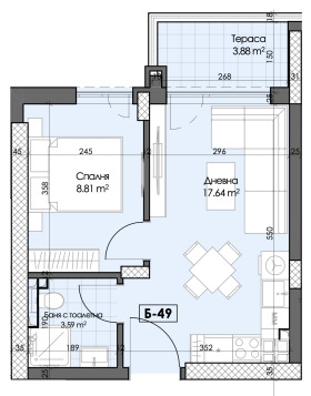 1 bedroom Gagarin, Plovdiv 2