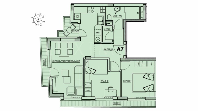 Продаја  2 спаваће собе Софија , Центар , 99 м2 | 61480624 - слика [2]