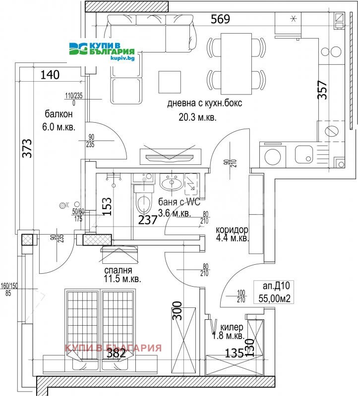 Na sprzedaż  1 sypialnia Warna , Kajsiewa gradina , 65 mkw | 59240773 - obraz [8]