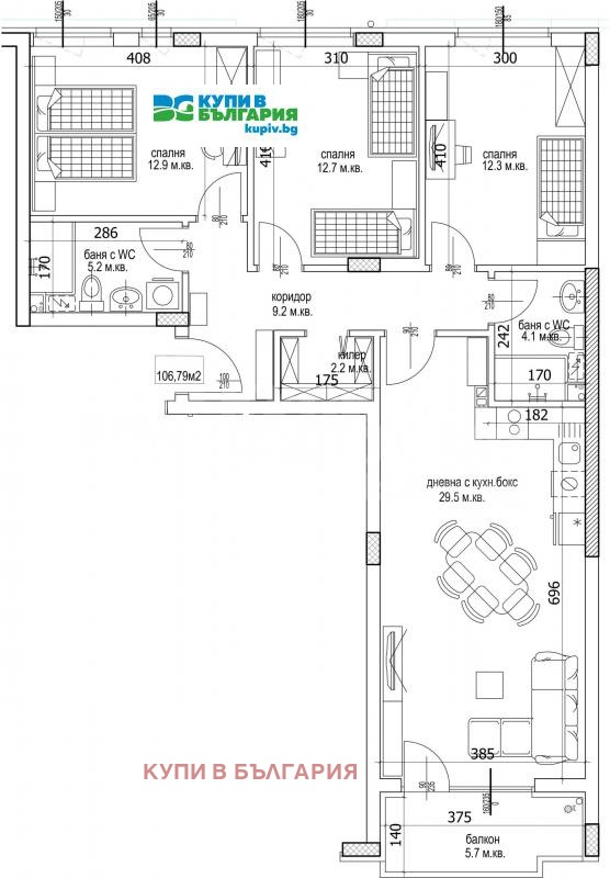 Na sprzedaż  1 sypialnia Warna , Kajsiewa gradina , 65 mkw | 59240773 - obraz [7]
