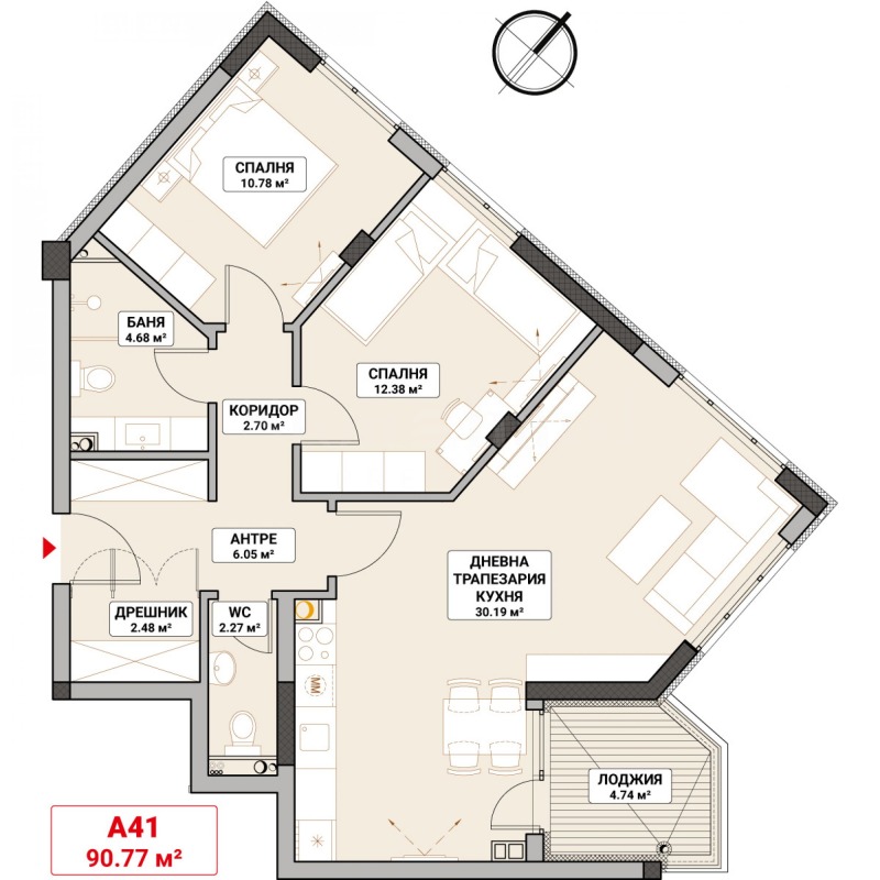 À venda  2 quartos Sofia , Mladost 4 , 107 m² | 65821278 - imagem [2]