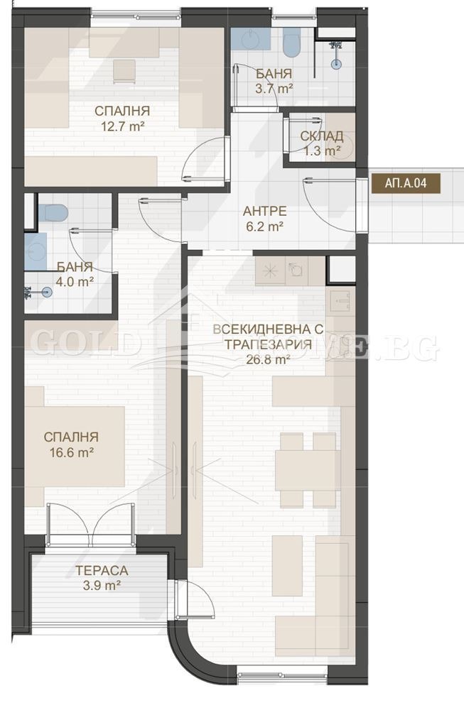 Zu verkaufen  2 Schlafzimmer Plowdiw , Zentar , 107 qm | 99675239 - Bild [2]