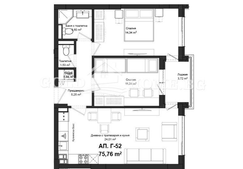 Til salg  2 soveværelser Plovdiv , Gagarin , 86 kvm | 51756055 - billede [2]