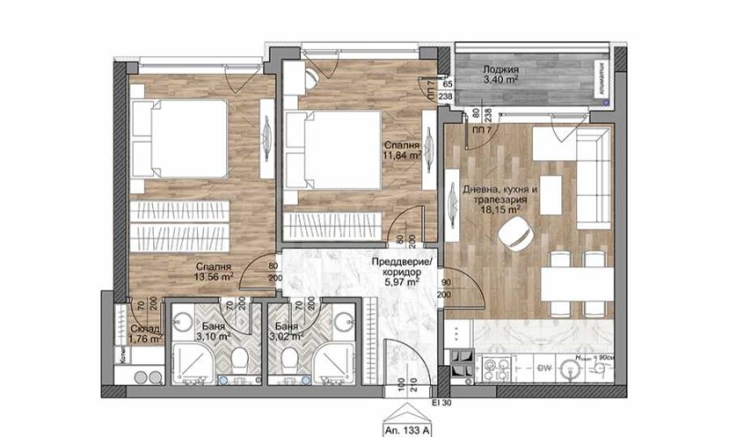 Zu verkaufen  2 Schlafzimmer Sofia , Mladost 4 , 83 qm | 27373590 - Bild [2]