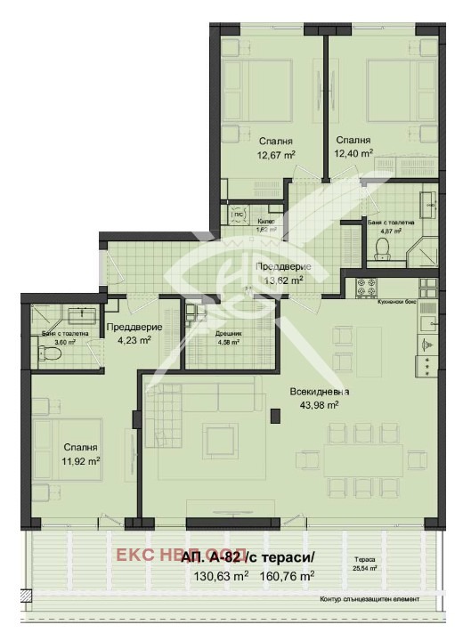 En venta  3+ dormitorios Plovdiv , Karshiyaka , 187 metros cuadrados | 28099417