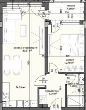 1 Schlafzimmer Trakija, Plowdiw