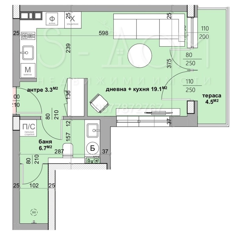 Продава  1-стаен град Стара Загора , Железник - изток , 47 кв.м | 36199251 - изображение [2]