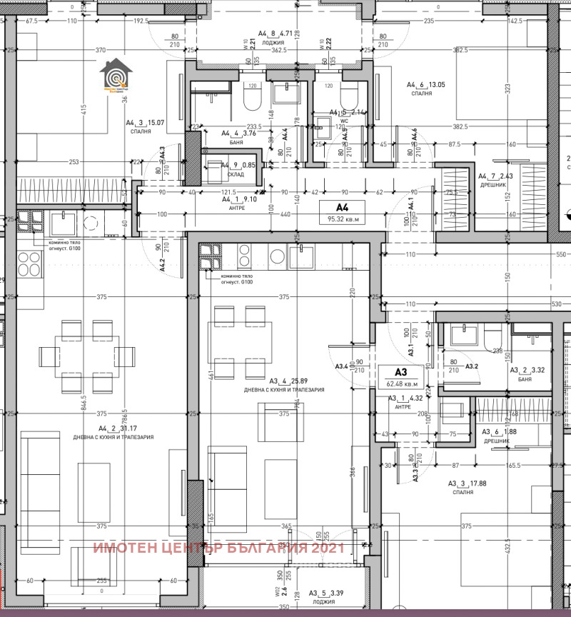 Продава 3-СТАЕН в град София, Дружба 2 - 113 кв.м / 224 000 € » 438 105.92 лв., ИМОТЕН ЦЕНТЪР БЪЛГАРИЯ 2021