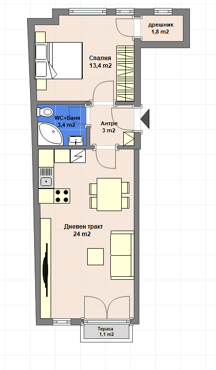 Продава 2-СТАЕН, гр. Варна, Зимно кино Тракия, снимка 1 - Aпартаменти - 49195004