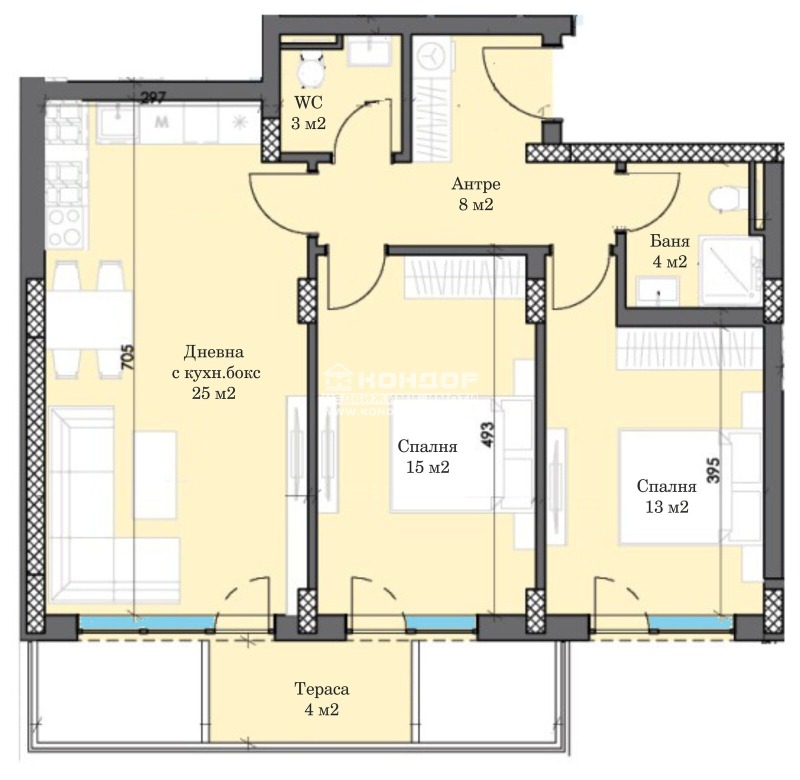 Eladó  2 hálószobás Plovdiv , Trakija , 107 négyzetméter | 55220293 - kép [4]
