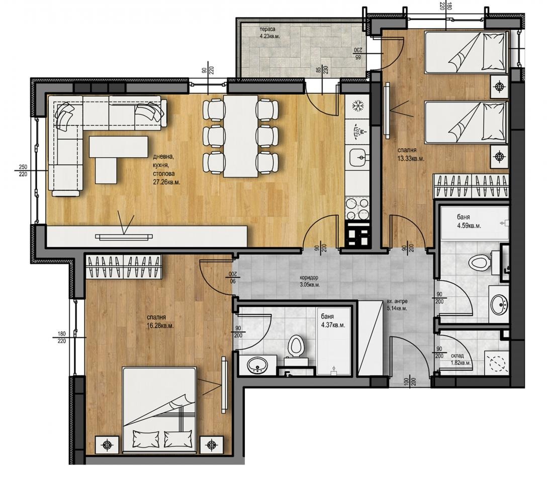 Продава 3-СТАЕН, гр. Пловдив, Христо Смирненски, снимка 2 - Апартаменти - 43621699