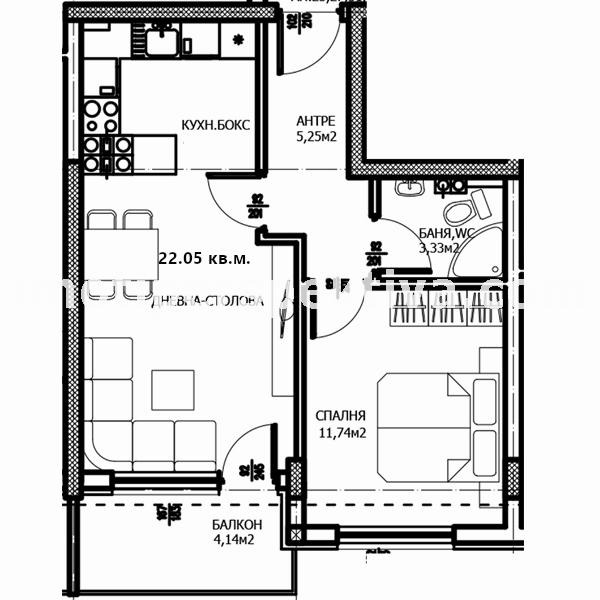 Myytävänä  1 makuuhuone Plovdiv , Trakija , 69 neliömetriä | 71937513 - kuva [9]