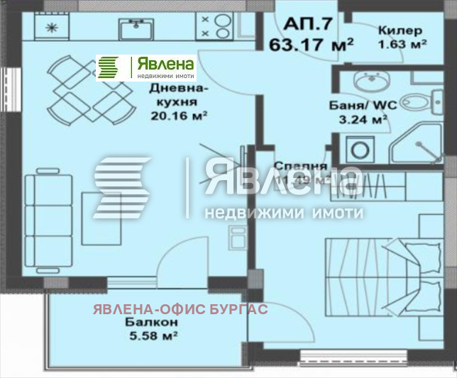 For Sale  1 bedroom region Burgas , k.k. Slanchev bryag , 63 sq.m | 93290863