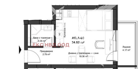 À venda  Estúdio Plovdiv , Kiutchuk Parij , 44 m² | 30920818