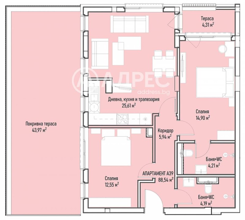 Na sprzedaż  2 sypialnie Sofia , Mladost 4 , 110 mkw | 39502887 - obraz [4]