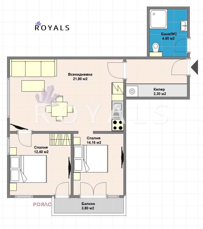 En venta  2 dormitorios Varna , Kaysieva gradina , 86 metros cuadrados | 38216538 - imagen [3]