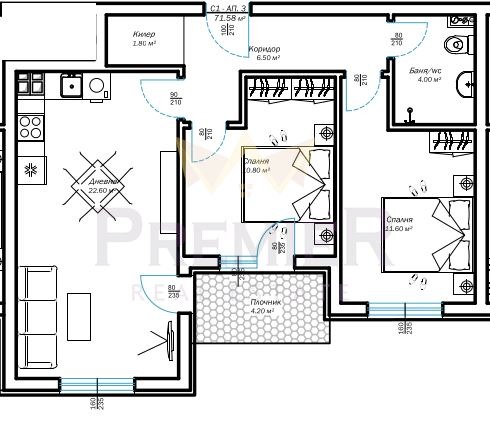 Na sprzedaż  2 sypialnie Warna , m-t Alen mak , 80 mkw | 45847837 - obraz [2]