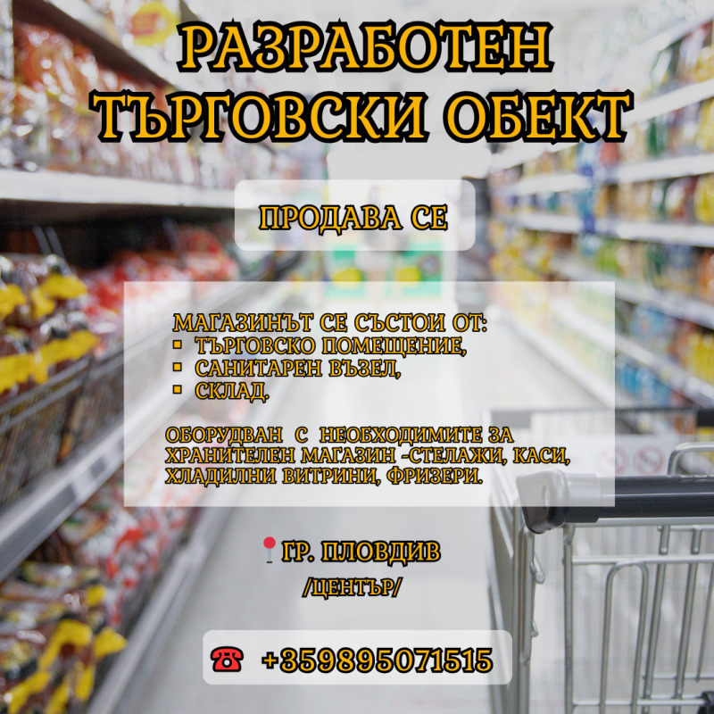 Продава МАГАЗИН, гр. Пловдив, Център, снимка 1 - Магазини - 49360518