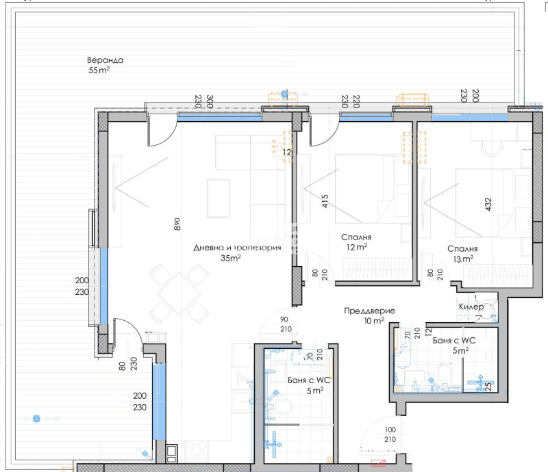 En venta  2 dormitorios Plovdiv , Tsentar , 169 metros cuadrados | 74844696 - imagen [2]