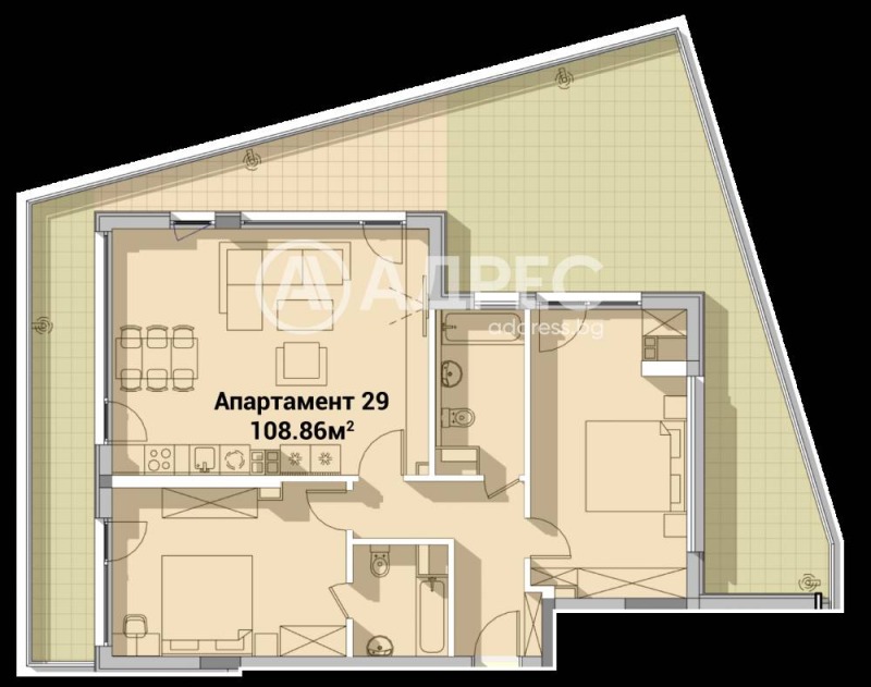 Продава 3-СТАЕН, гр. София, Полигона, снимка 3 - Апартаменти - 52439213