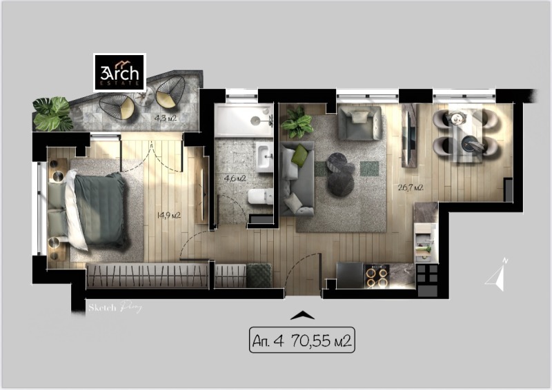 Продава 2-СТАЕН, гр. София, Хаджи Димитър, снимка 6 - Апартаменти - 53187704