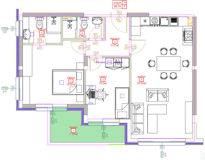 En venta  2 dormitorios Sofia , Sujodol , 89 metros cuadrados | 22286636