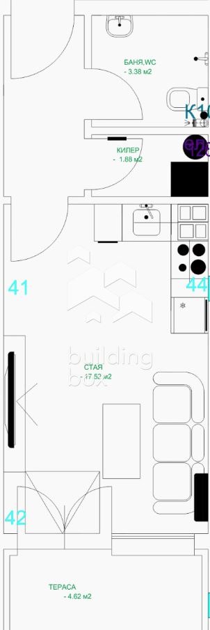 In vendita  Studio Plovdiv , Mladegki Halm , 45 mq | 50847835