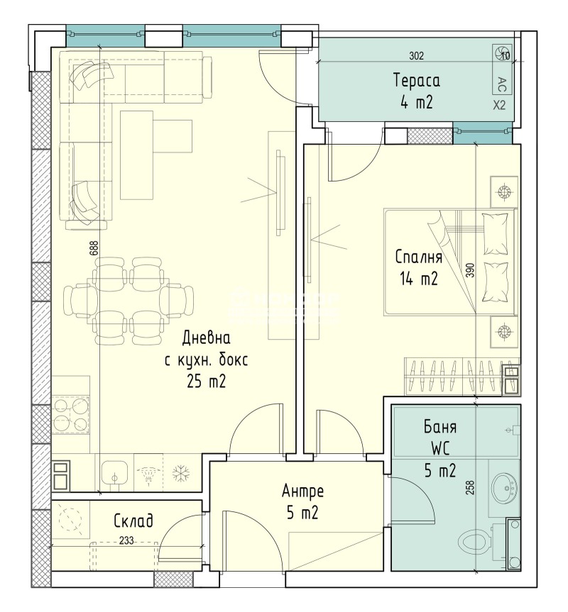 En venta  1 dormitorio Plovdiv , Tsentar , 79 metros cuadrados | 34485432 - imagen [3]