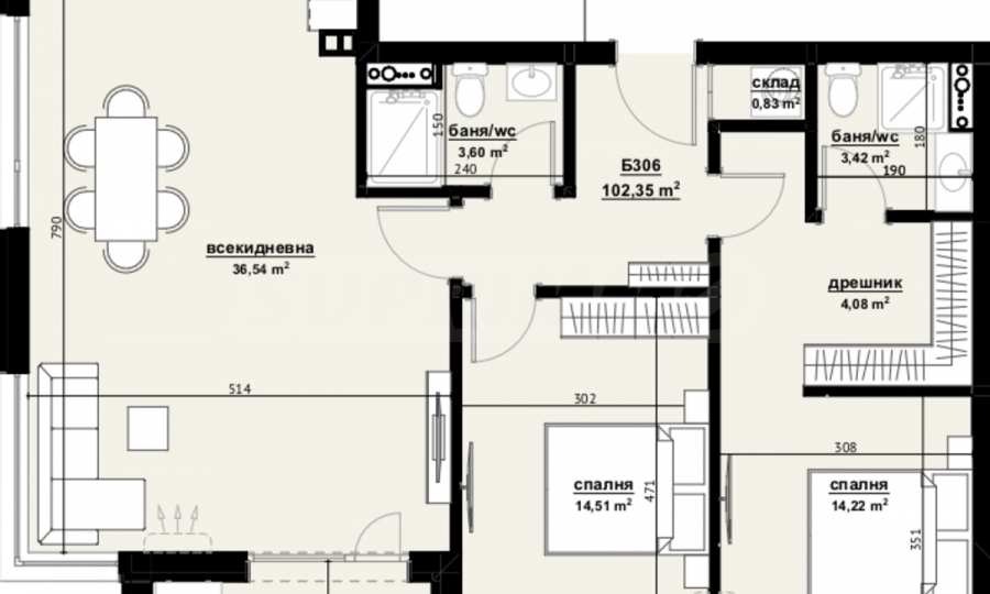 Продава 3-СТАЕН, гр. Бургас, Изгрев, снимка 2 - Апартаменти - 54037887