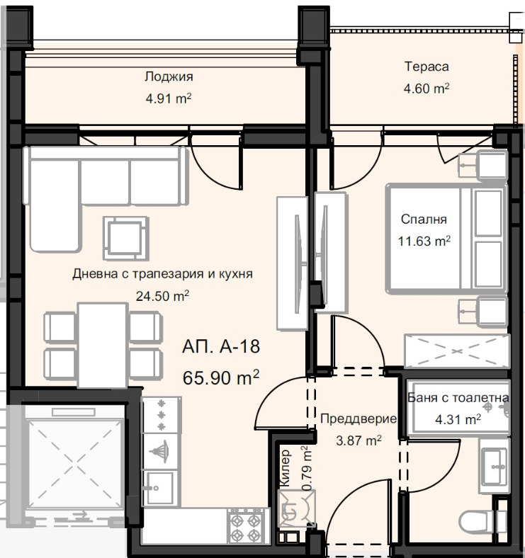 Продава 2-СТАЕН, гр. Пловдив, Остромила, снимка 6 - Апартаменти - 53619334