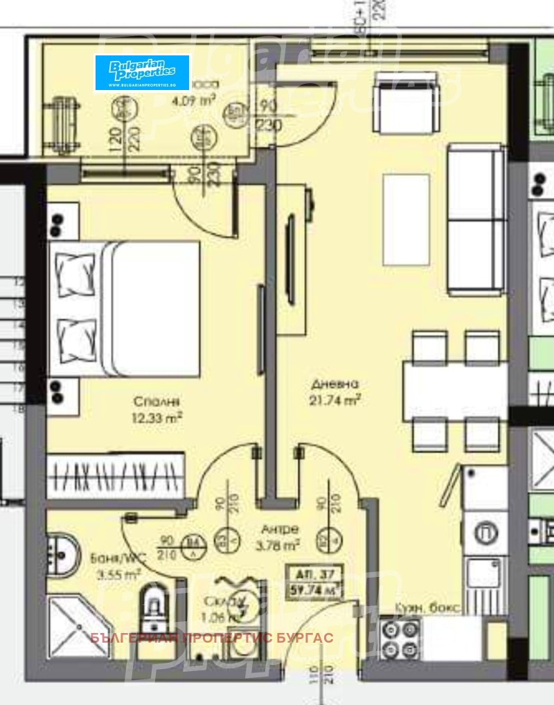 Продава 2-СТАЕН, гр. Бургас, област Бургас