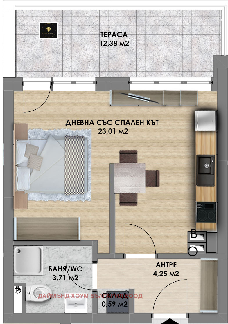 Продава 1-СТАЕН, гр. Пловдив, Христо Смирненски, снимка 2 - Aпартаменти - 49203994