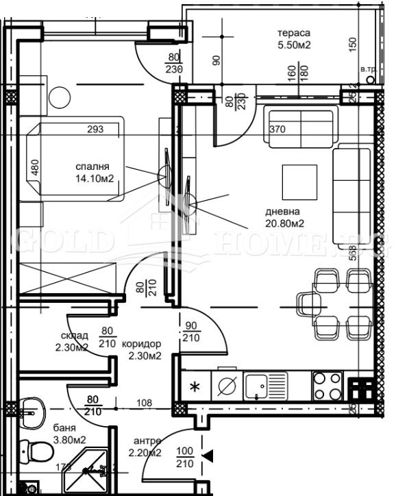 Zu verkaufen  1 Schlafzimmer Plowdiw , Belomorski , 67 qm | 89252551 - Bild [2]